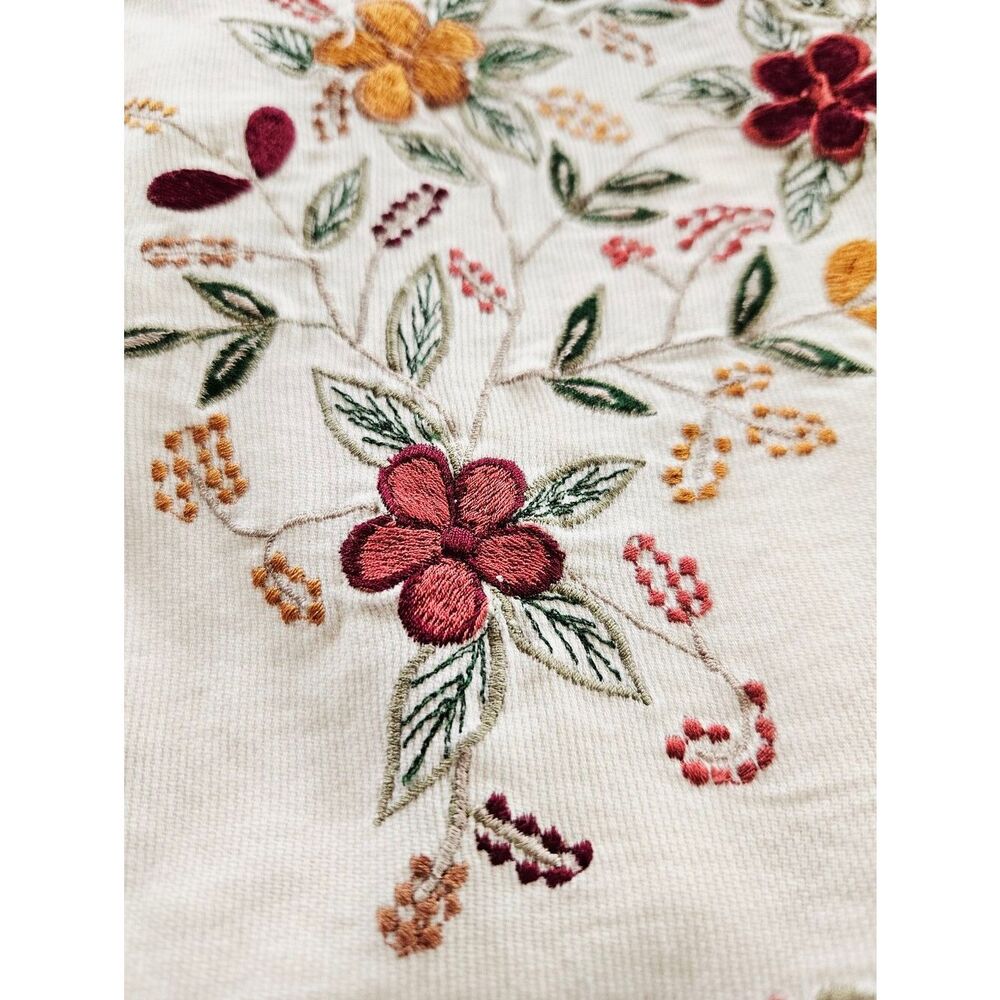 Vintage New Direction Floral Embroidered Ribbed Corduroy Cotton Button Up Vest M - Picture 6 of 12